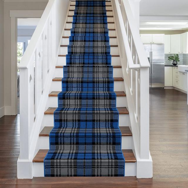 Abrams Tufted Blue Stair Runner Union Rustic Rug Size: Runner 840cm x 80cm on Productcaster.