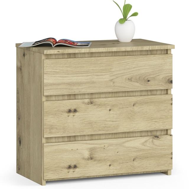 Eldrid 3 Drawer 60Cm W Chest of Drawers 17 Stories Colour: Artisan Oak on Productcaster.