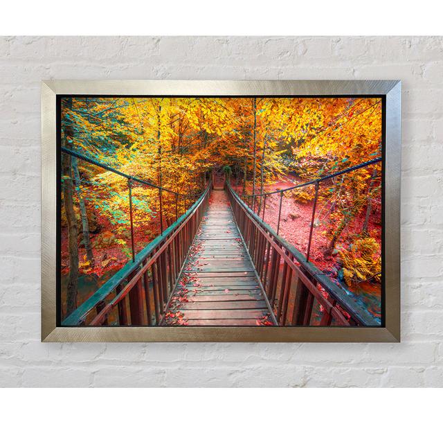 The Rope Bridge Through The Forest - Single Picture Frame Art Prints Union Rustic Size: 100cm H x 141.4cm W on Productcaster.