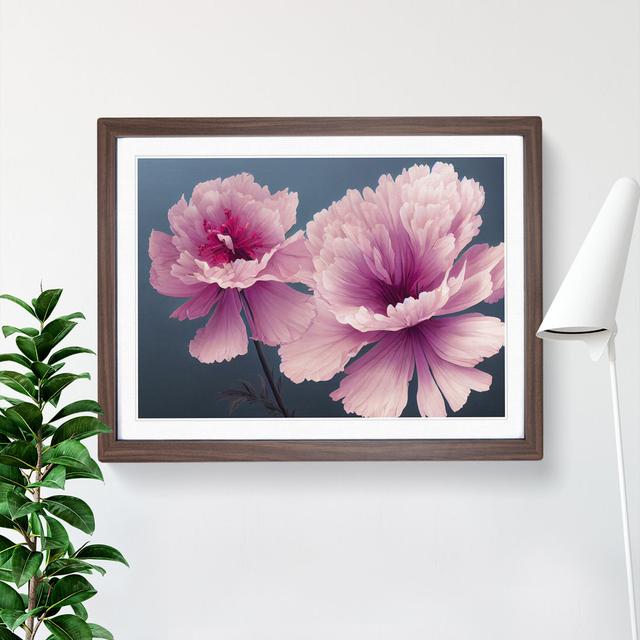 Tranquil Carnation Flowers - Picture Frame Graphic Art Marlow Home Co. Size: 25cm H x 34cm W x 2cm D, Frame Colour: Walnut Framed on Productcaster.