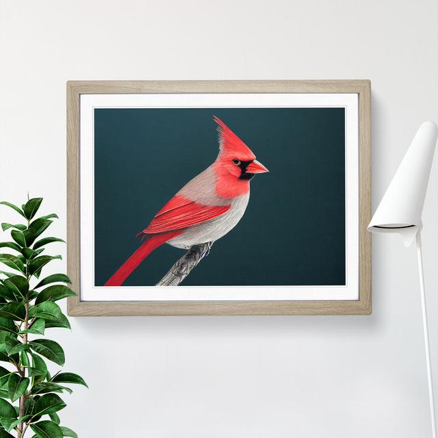 Cardinal Bird Vol.1 - Picture Frame Graphic Art The Seasonal Aisle Size: 25cm H x 34cm W x 2cm D, Frame Colour: Oak Framed on Productcaster.