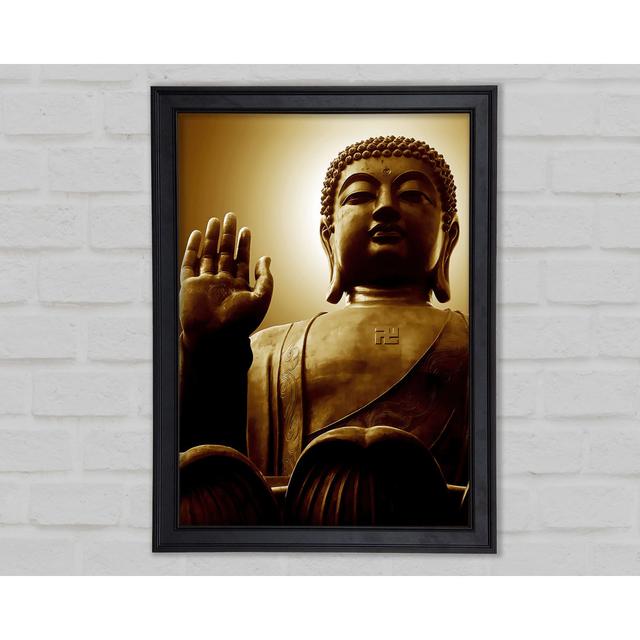 Sepia Buddha Statue Framed Print Latitude Vive Size: 42cm H x 59.7cm W on Productcaster.