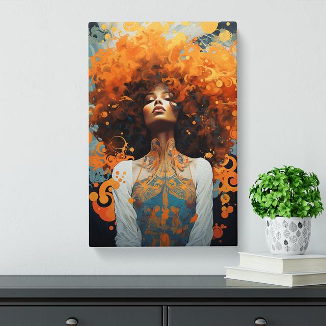 Woman With Curls Symbolism No.2 - Print Marlow Home Co. Size: 76cm H x 50cm W x 3cm D on Productcaster.