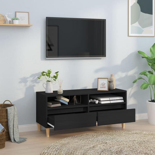 Howie TV Cabinet 100x34,5x44,5 cm Engineered Wood Alpen Home Colour: Black on Productcaster.