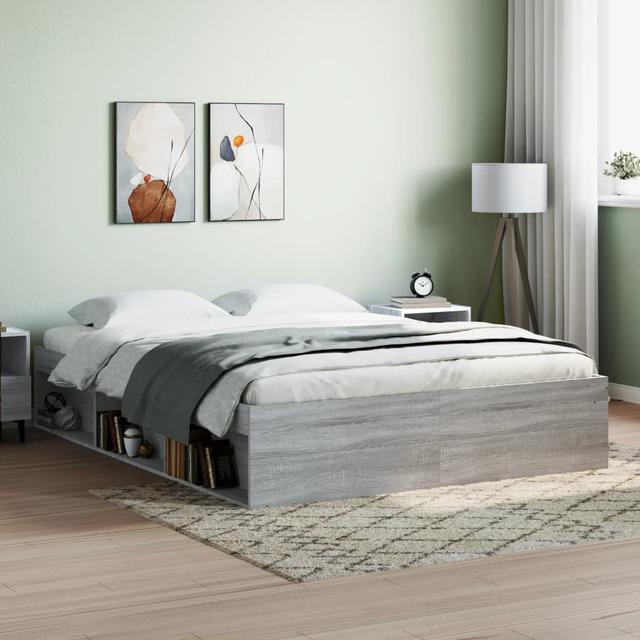 Afriani Platform Bed Latitude Run Colour: Grey Sonoma, Size: European Kingsize (160 x 200cm) on Productcaster.