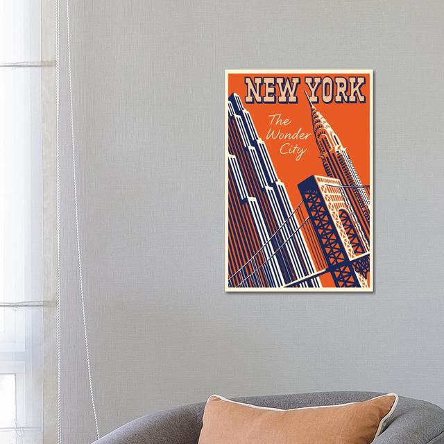 New York, The Wonder City by Vintage Apple Collection - Wrapped Canvas Print ClassicLiving Size: 66.04cm H x 45.72cm W x 1.91cm D on Productcaster.