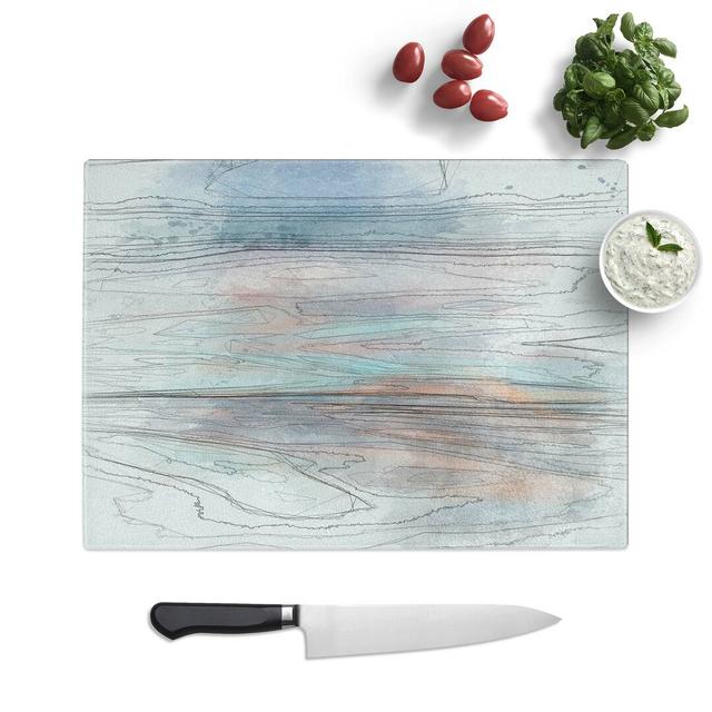 Tempered Glass Ocean Colours Chopping Board East Urban Home Size: 39 cm W x 28.5 cm L on Productcaster.