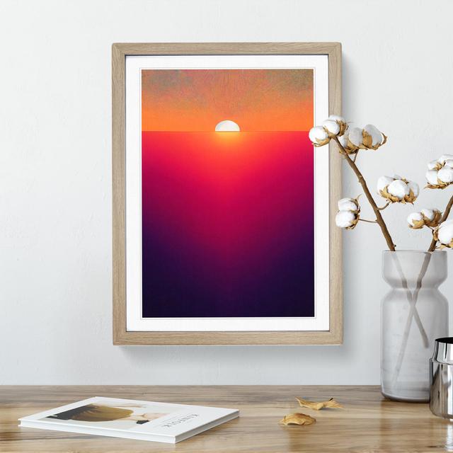 Beguiling Abstract Sunset - Picture Frame Graphic Art 17 Stories Size: 46cm H x 34cm W x 2cm D, Frame Colour: Oak on Productcaster.