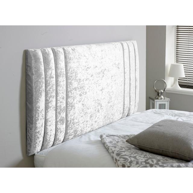 Kimoria Upholstered Headboard 17 Stories Size: Kingsize (5'), Upholstery: Velvet, Colour: White on Productcaster.