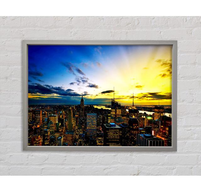 City Of The Golden Sun Framed Print Ebern Designs Size: 59.7cm H x 84.1cm W x 3.3cm D, Format: Light Grey Framed Canvas on Productcaster.