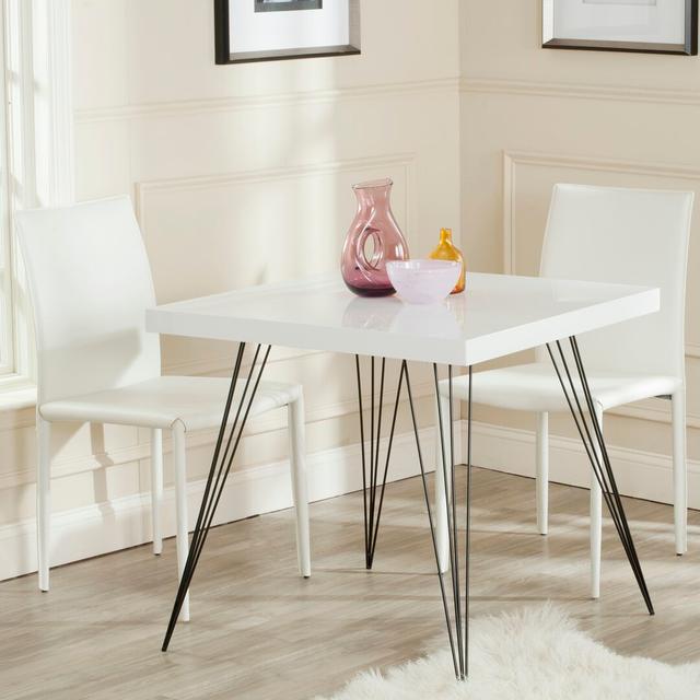 Guin Dining Table Wrought Studio Colour: White/Black on Productcaster.