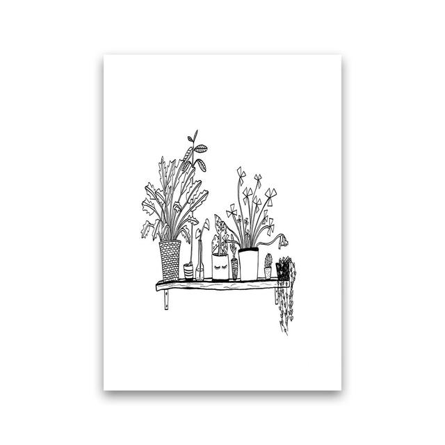 Plant Shelfie by Carissa Tanton - Drawing on Paper Ophelia & Co. Frame Option: Unframed, Size: 59cm H x 42cm W x 1cm D on Productcaster.