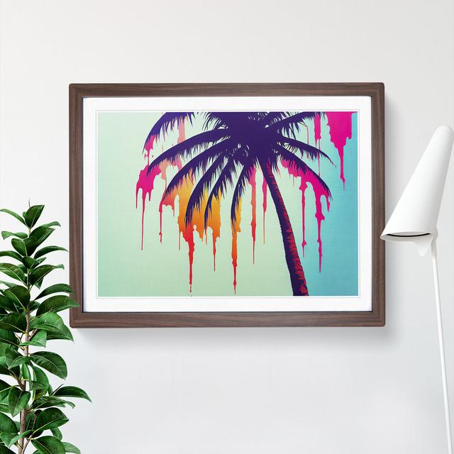 Painted Palm Tree Vol.1 - Picture Frame Painting Bay Isle Home Size: 25cm H x 34cm W x 2cm D, Format: Walnut Framed on Productcaster.