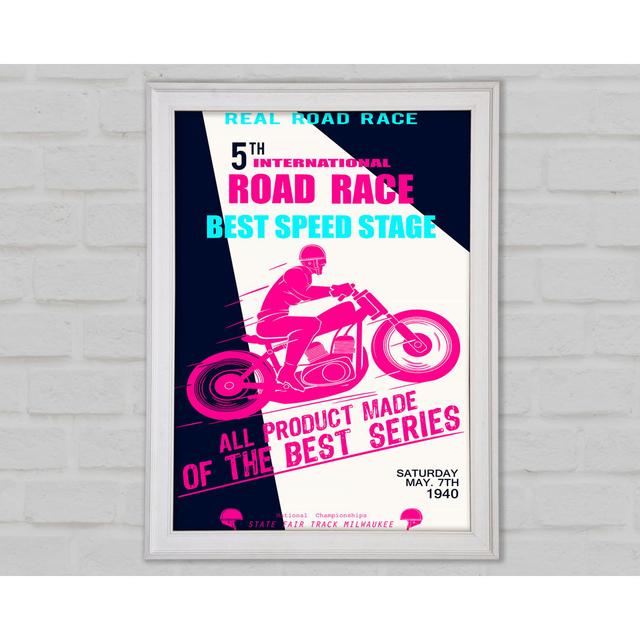 Motorbike Real Road Race - Print Happy Larry Size: 84.1cm H x 59.7cm W x 1.5cm D on Productcaster.