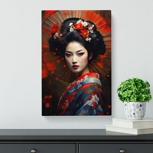 Geisha Digital No.2 - Wrapped Canvas Print Marlow Home Co. Size: 76cm H x 50cm W x 3cm D on Productcaster.