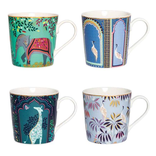 India Set Of 4 Mugs, Assorted (Set of 4) Sara Miller on Productcaster.