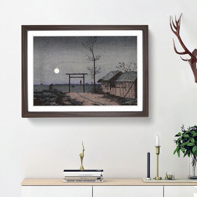 Moon in the Sky by Kobayashi Kiyochika - Picture Frame Painting Print East Urban Home Size: 36cm H x 48cm W x 2cm D, Frame Option: Walnut Framed on Productcaster.