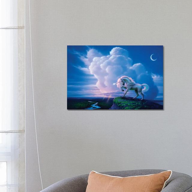 Rainbow Unicorn by Kirk Reinert - Wrapped Canvas Print Gracie Oaks Size: 45.72cm H x 66.04cm W x 3.81cm D on Productcaster.