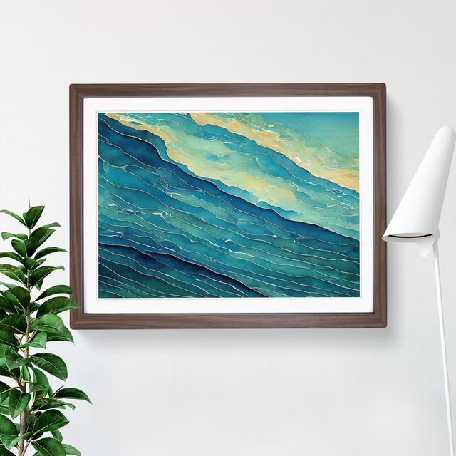 Abstract Ocean Vol.2 - Picture Frame Graphic Art Metro Lane Size: 25cm H x 34cm W x 2cm D, Frame Colour: Walnut on Productcaster.