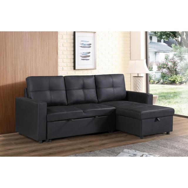 Ottavina 2 - Piece 17 Stories Reclining Type: Right Hand Side Corner, Upholstery Colour: Black on Productcaster.