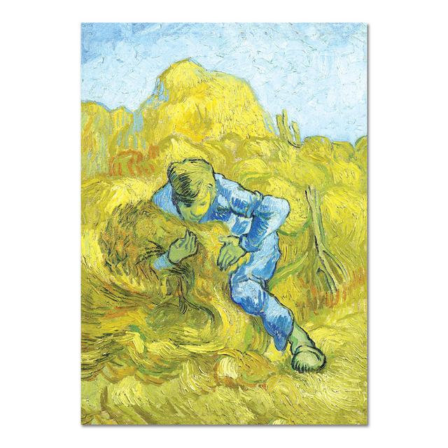 Kunstdruck Man Tying Sheaves von Vincent Van Gogh Rosalind Wheeler Größe: 135 cm H x 95 cm B on Productcaster.