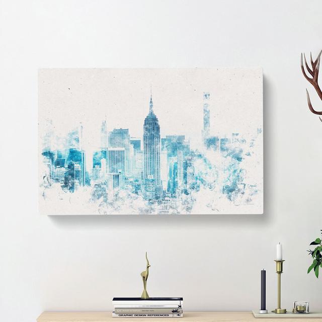 Manhattan New York Skyline - Wrapped Canvas Graphic Art Print East Urban Home Size: 40cm H x 60cm W x 3cm D on Productcaster.