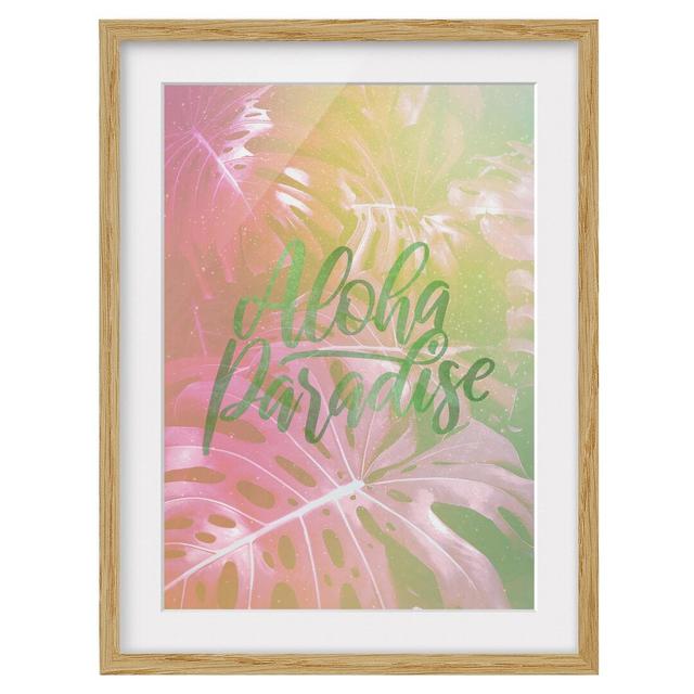 Rainbow - Aloha Paradise - Picture Frame Typography Bay Isle Home Size: 70cm H x 50cm W x 2cm D, Frame Option: Brown Framed on Productcaster.