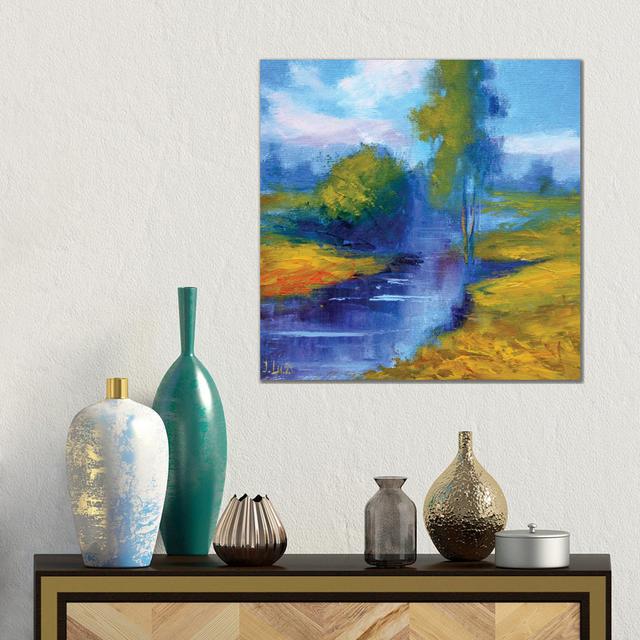 A Rural Landscape by Elena Lukina - Gallery-Wrapped Canvas Giclée on Canvas Rosalind Wheeler Size: 45.72cm H x 45.72cm W x 1.905cm D, Format: Wrapped on Productcaster.