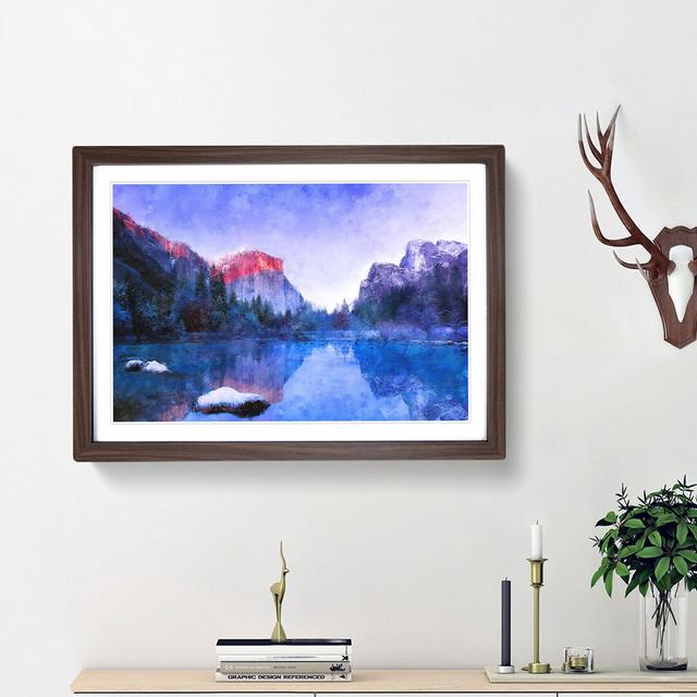 Lake in Yosemite National Park - Picture Frame Painting Print East Urban Home Size: 33cm H x 45cm W x 2cm D, Frame Option: Walnut Framed on Productcaster.