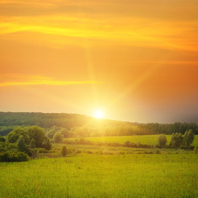 Sunrise And Blue Sky by AlinaMD - Wrapped Canvas Print Alpen Home Size: 51cm H x 51cm W on Productcaster.