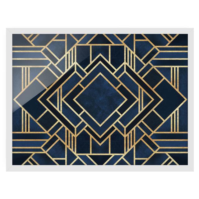 Art Deco Gold - Picture Frame Graphic Art Canora Grey Size: 30cm H x 40cm W x 2cm D, Frame Option: White Framed on Productcaster.