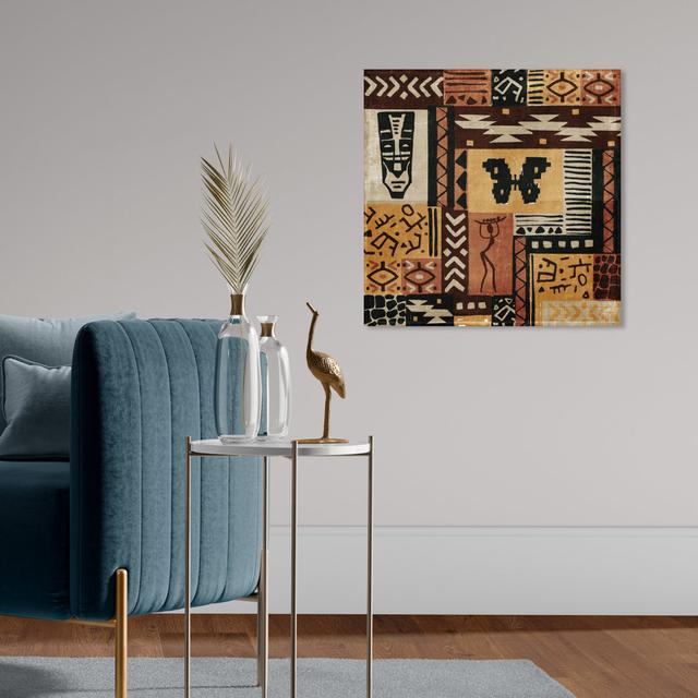 Abstract Tribal Figures And Shapes, Traditional White And Yellow - Print on Canvas Oliver Gal Format: Wrapped Canvas, Size: 50.8cm H x 50.8cm W x 2.54 on Productcaster.