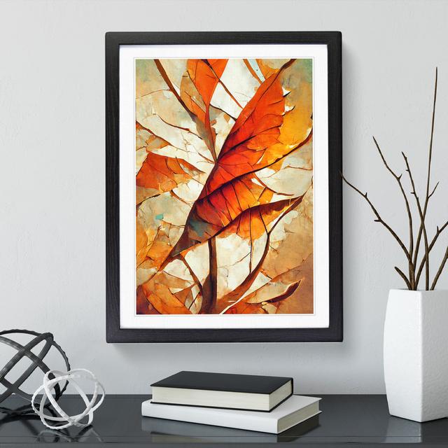 Abstract Autumn Leaf No.3 - Single Picture Frame Print Metro Lane Frame Colour: Black, Size: 34cm H x 25cm W x 2cm D on Productcaster.