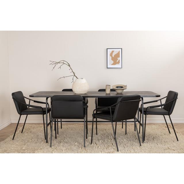 Deangilo 6 - Person Dining Set Ebern Designs Colour (Table Top): Black on Productcaster.