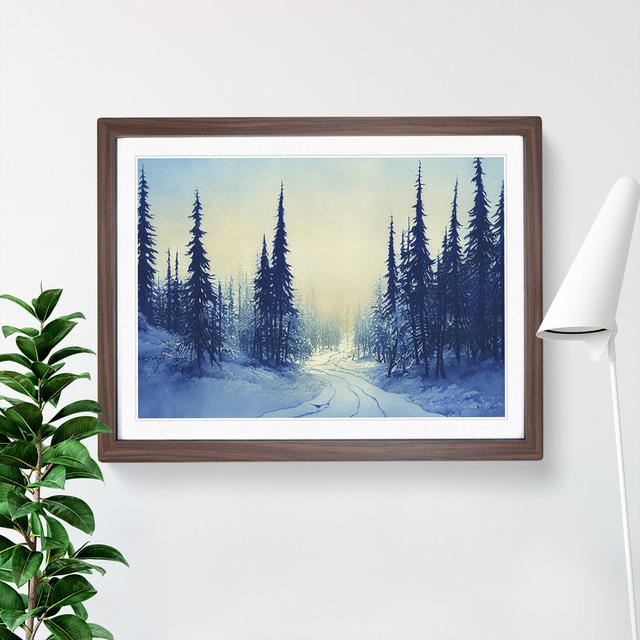 Pine Tree Winter Forest Vol.1 - Single Picture Frame Print Alpen Home Size: 34cm H x 46cm W x 2cm D, Format: Walnut Framed on Productcaster.