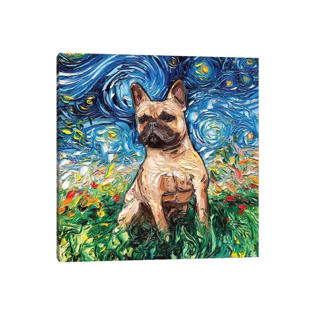 Fawn French Bulldog Night by Aja Trier - Wrapped Canvas Art Prints ClassicLiving Size: 30.48cm H x 30.48cm W x 1.91cm D on Productcaster.