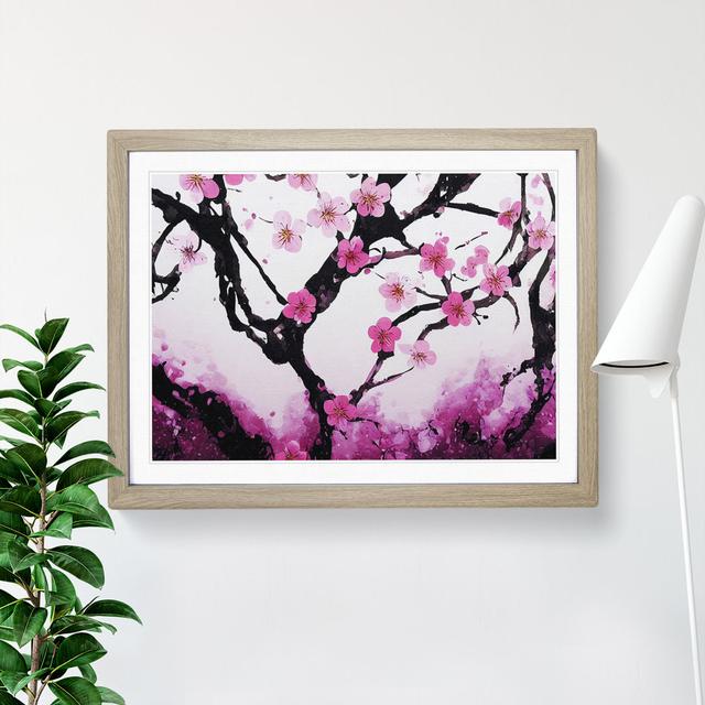 Cherry Blossom Tree Flowers Vol.1 - Picture Frame Painting Rosalind Wheeler Size: 25cm H x 34cm W x 2cm D, Frame Colour: Oak on Productcaster.