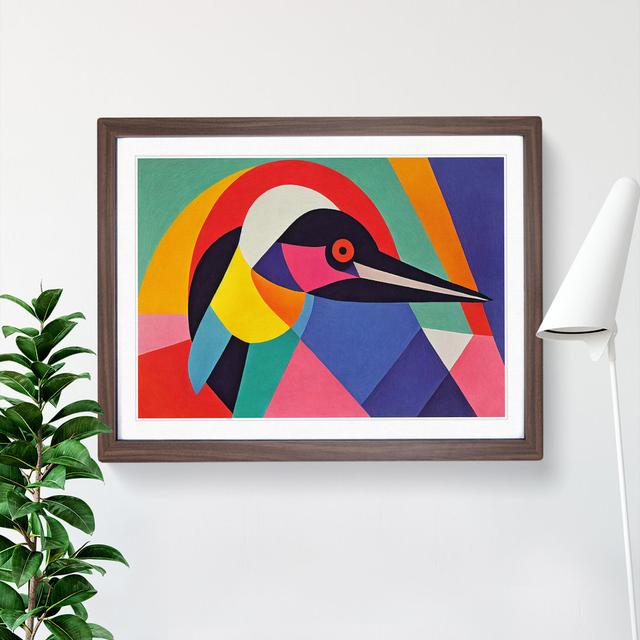 Favourable Abstract Bird - Single Picture Frame Print Metro Lane Size: 46cm H x 64cm W x 2cm D, Frame Colour: Walnut on Productcaster.