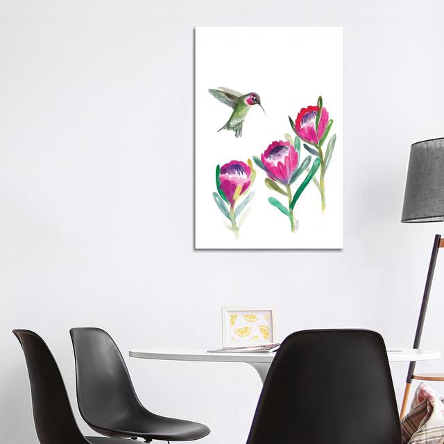 Floral Hummingbird by - Wrapped Canvas ClassicLiving Size: 101.6cm H x 66.04cm W x 1.91cm D on Productcaster.