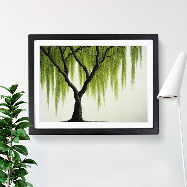 Irresistible Weeping Willow Tree - Single Picture Frame Print Marlow Home Co. Frame Colour: Black, Size: 34cm H x 46cm W x 2cm D on Productcaster.