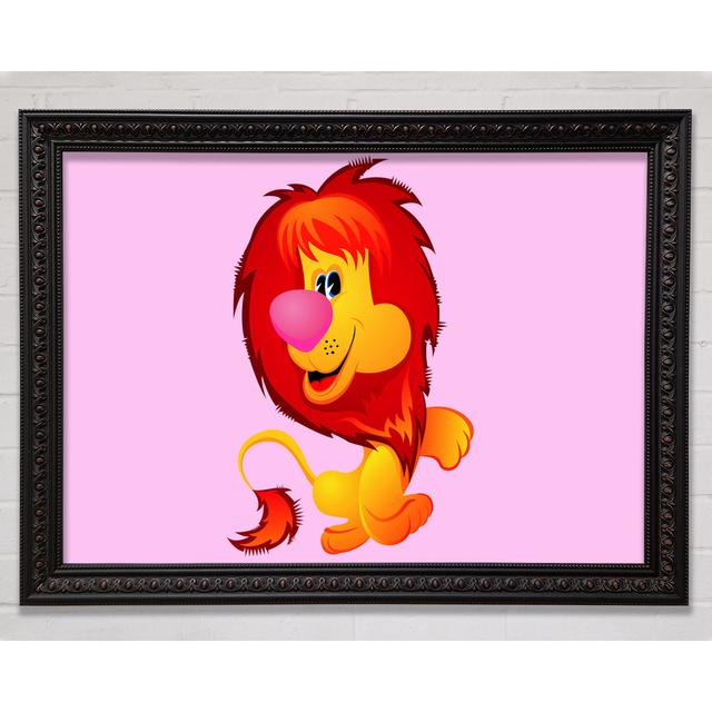 Happy Lion Pink - Single Picture Frame Art Prints Bright Star Colour: Pink, Size: 42cm H x 59.7cm W on Productcaster.