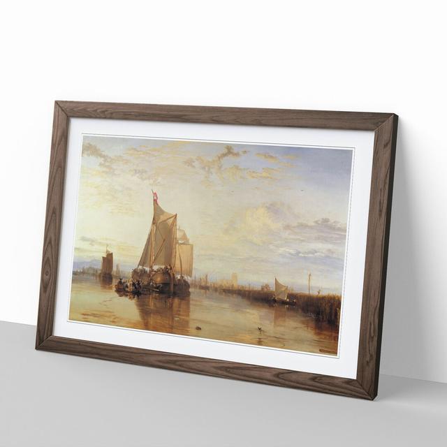 The Dort Packet Boat by Joseph Mallord William Turner - Picture Frame Painting on MDF East Urban Home Frame Option: Walnut, Size: 48cm H x 65cm W x 2c on Productcaster.