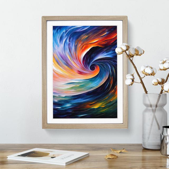 Ocean Wave Abstract No.1 - Picture Frame Graphic Art Metro Lane Size: 34cm H x 25cm W, Format: Oak on Productcaster.