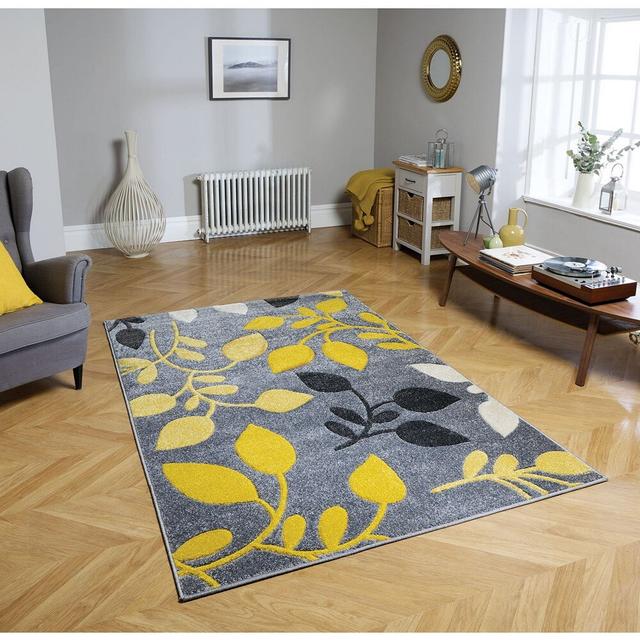 Blahoslav Tufted Grey/Yellow/Black Rug 17 Stories Rug Size: Rectangle 120 x 170cm on Productcaster.