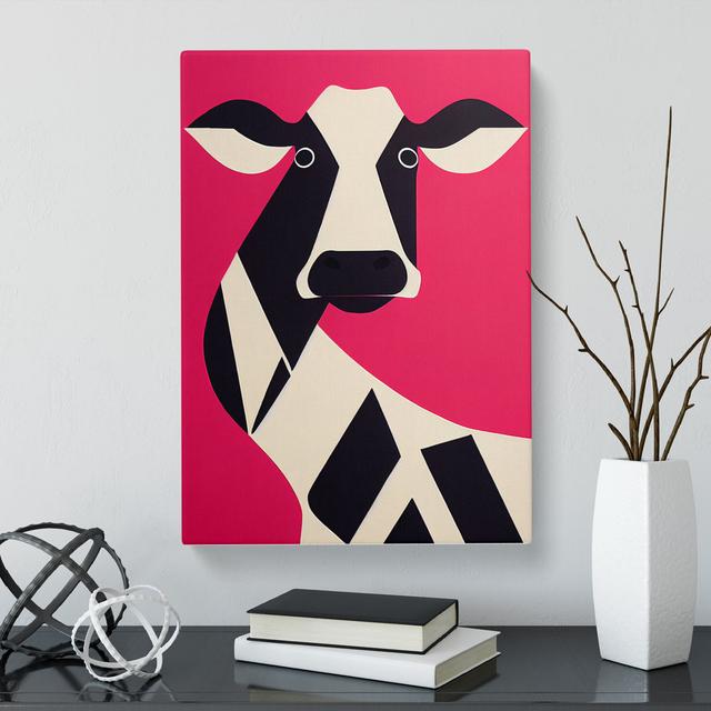 Cow Pop Style - Wrapped Canvas Print Brambly Cottage Size: 76cm H x 50cm W x 3cm D, Frame Option: Wrapped Canvas on Productcaster.