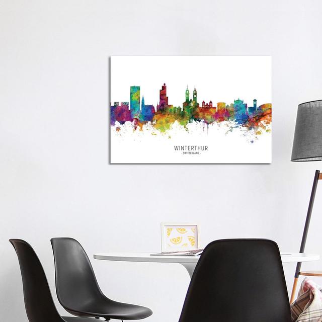 Winterthur Switzerland Skyline by Michael Tompsett - Wrapped Canvas Painting Latitude Run Size: 66.04cm H x 101.6cm W x 3.81cm D on Productcaster.