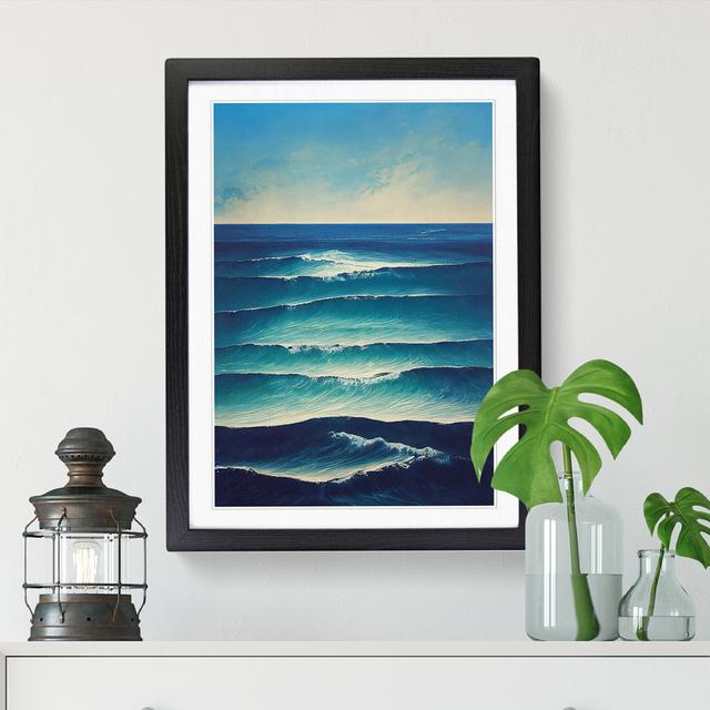 Seascape Gestural - Print House of Hampton Frame Option: Black, Size: 34cm H x 25cm W x 2cm D on Productcaster.