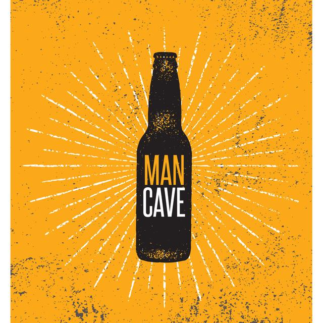 Man Cave Rules On Beer Bottle. by Subtropica - Wrapped Canvas Print ClassicLiving Size: 51cm H x 51cm W on Productcaster.