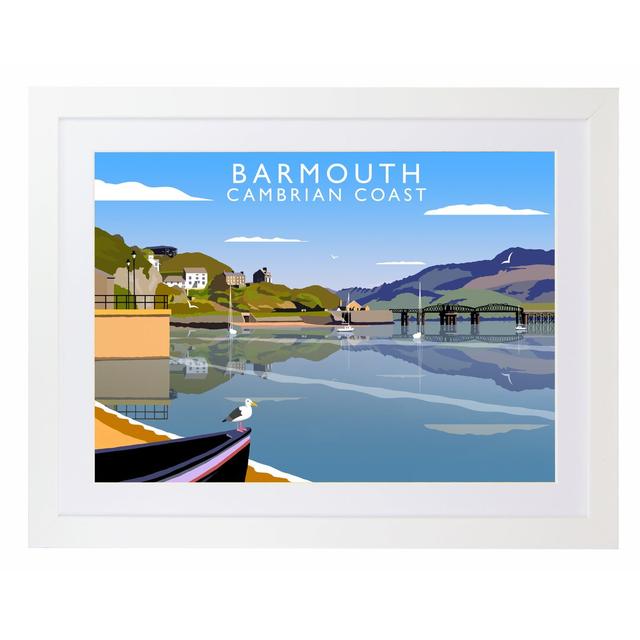 Barmouth by Richard O'Neil - Graphic Art Print on Paper George Oliver Format: White Wood Frame, Size: 44 cm H x 54 cm W x 2.2 cm D on Productcaster.