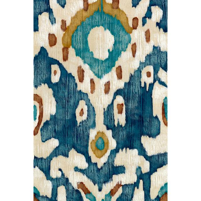 Ocean Ikat II - Wrapped Canvas Painting Latitude Vive Size: 46cm H x 30cm W on Productcaster.